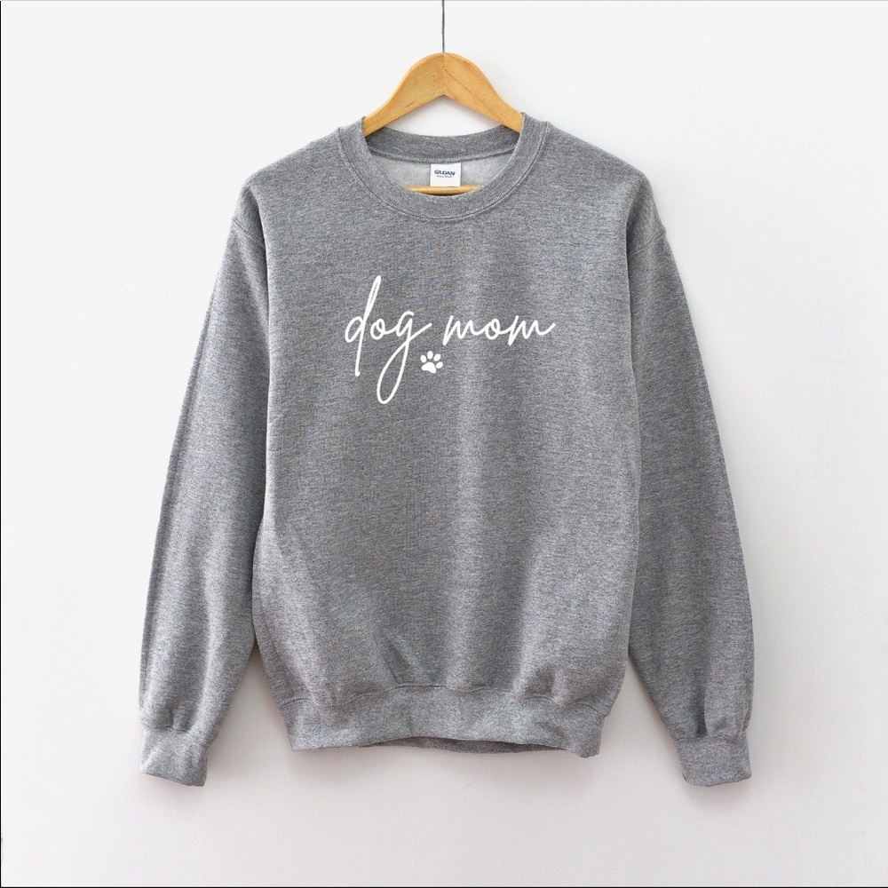 Grey Dog Mom Sweatshirt • Made to order 🧶